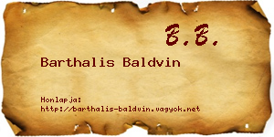 Barthalis Baldvin névjegykártya